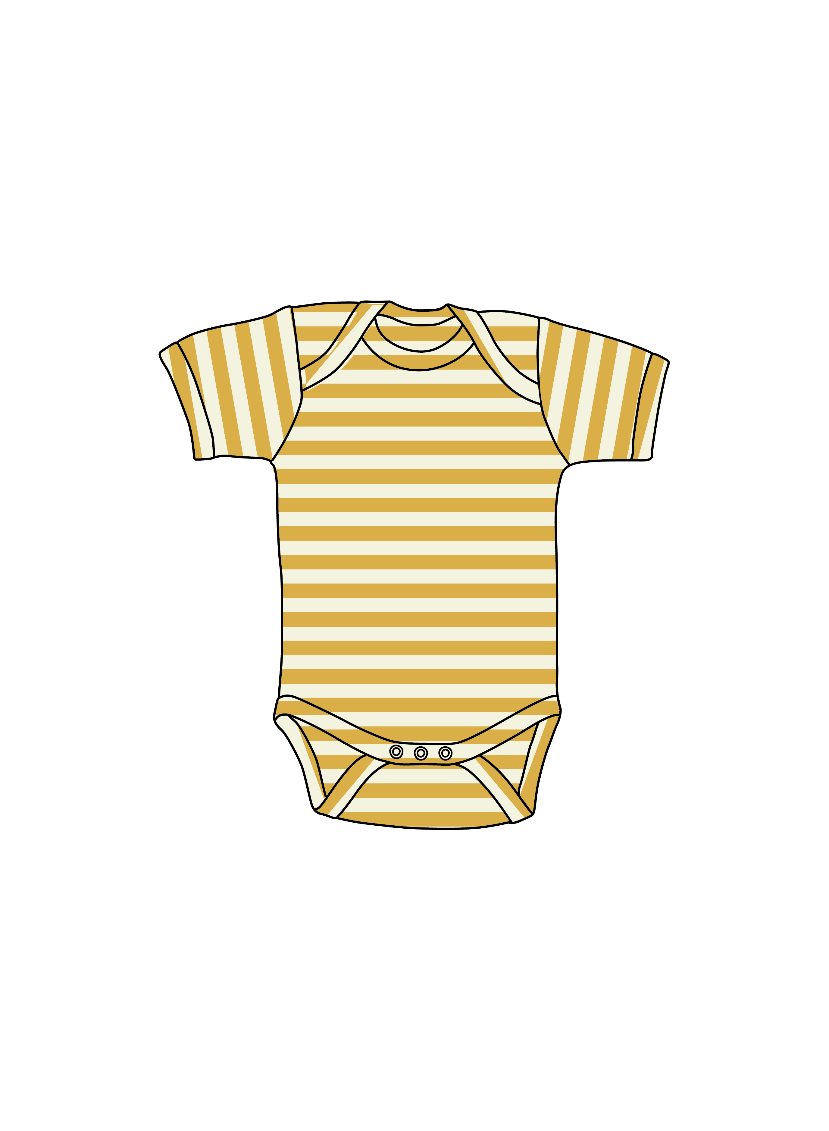 Nature Baby Short Sleeve Bodysuit in Golden Sea Stripe
