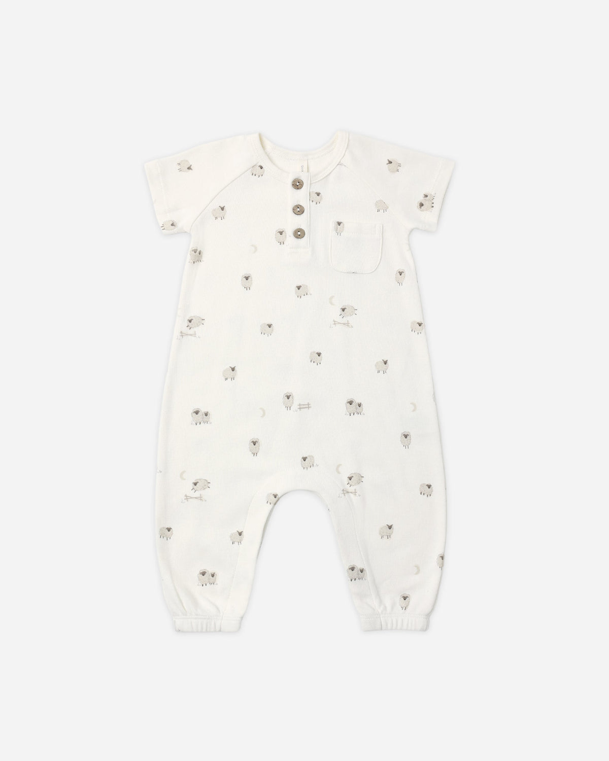 Quincy Mae Short Sleeve Jumpsuit Sheep in IVORY