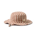 Wilson and Frenchy Cherry Cola Stripe Organic Terry Sun Hat in Cherry Cola Stripe