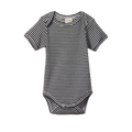 Nature Baby Short Sleeve Bodysuit in Navy Stripe