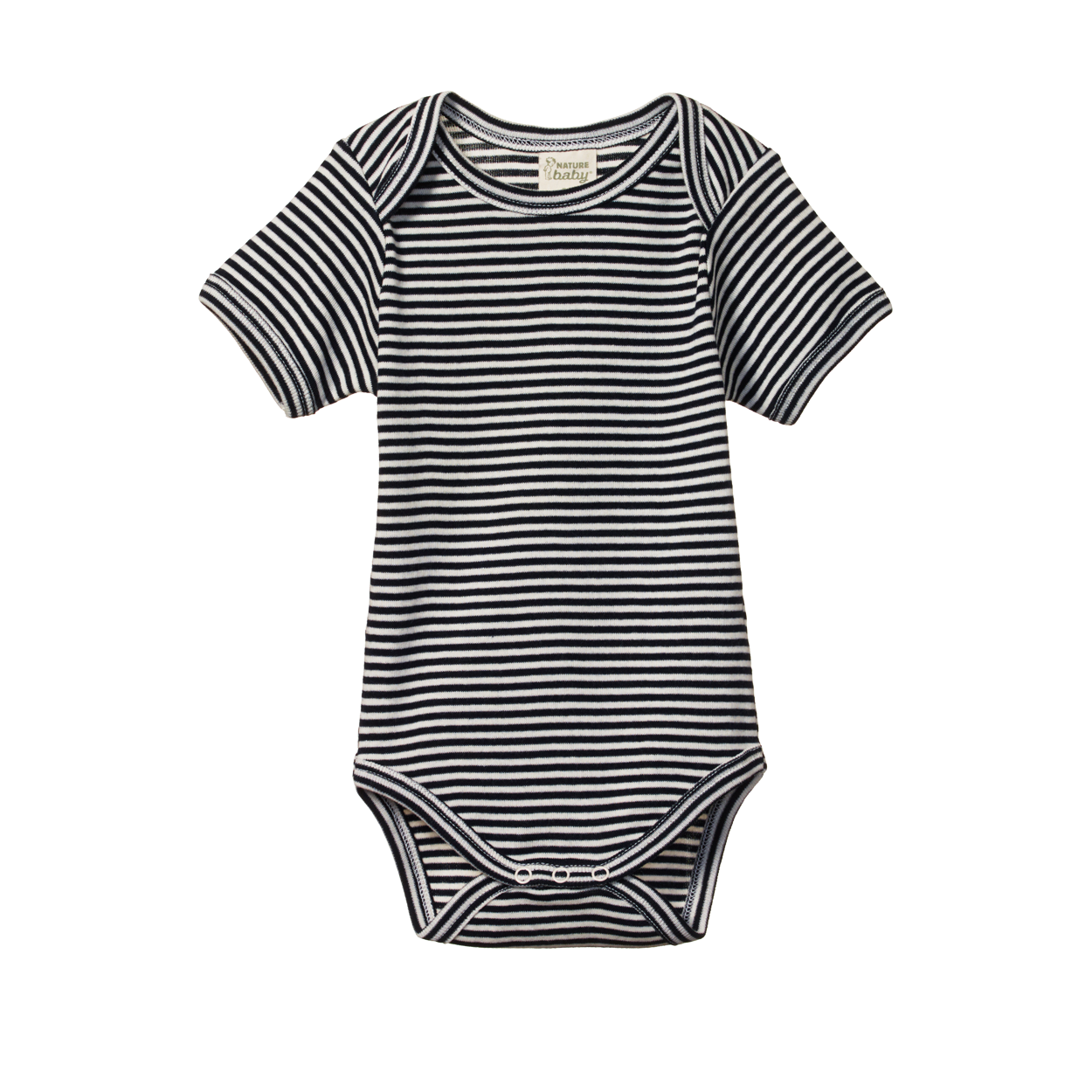 Nature Baby Short Sleeve Bodysuit in Navy Stripe