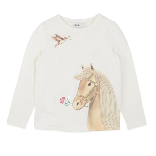 Bebe - Winnie Horse Organic LS Tee (3-7)