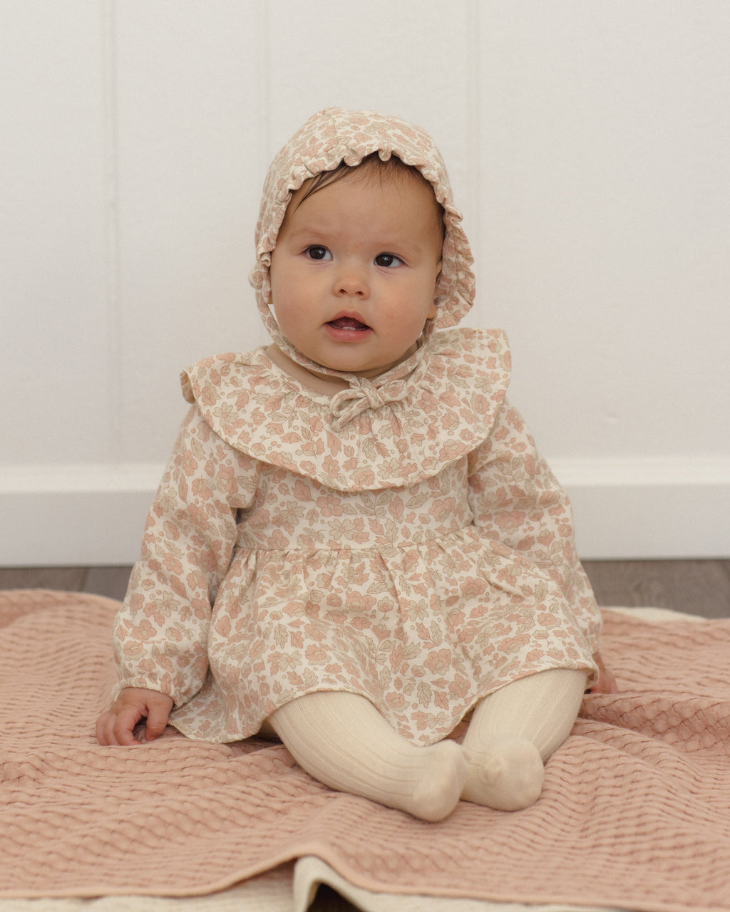 Quincy Mae Thalia Romper Pink Blossom in IVORY