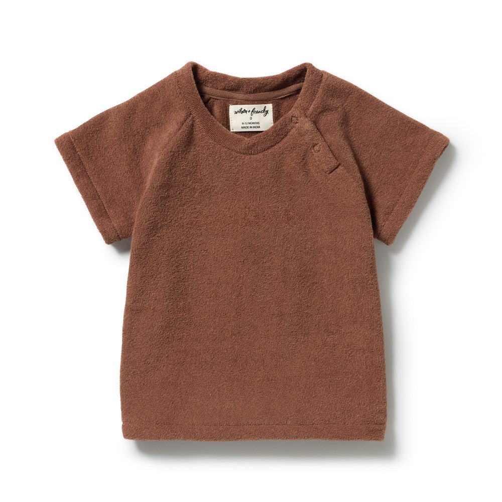 Wilson and Frenchy Cherry Cola Organic Terry Tee in Cherry Cola