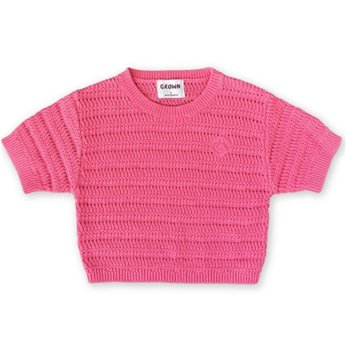 Grown - Organic Heavy Knit Tee - Bright Sorbet