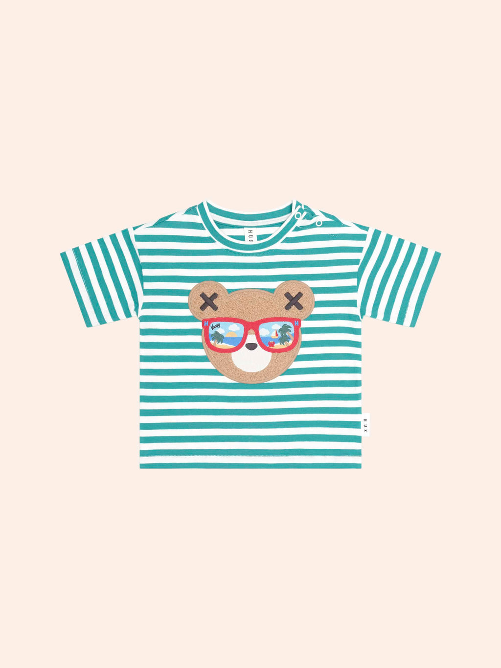 HUXBABY Vacay Hux Slouchy Tee in VINTAGE GREEN/ALMOND MILK