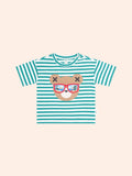 HUXBABY Vacay Hux Slouchy Tee in VINTAGE GREEN/ALMOND MILK