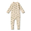 Wilson and Frenchy Tiny Palm Organic Zipsuit with Feet in Tiny Palm