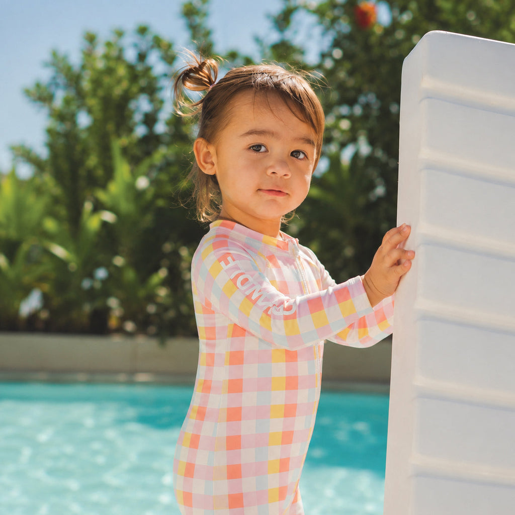 Crywolf BABY RASH SUIT Pop Gingham in Single