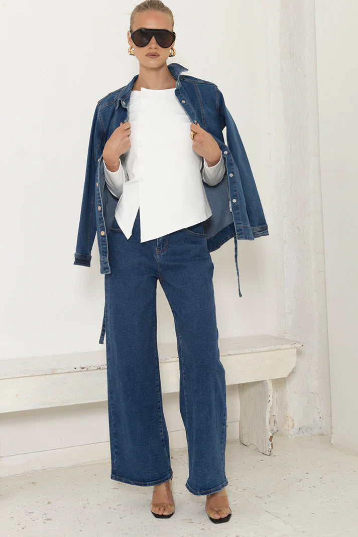 AVE - AIRFORCE DK DENIM BARREL JEAN