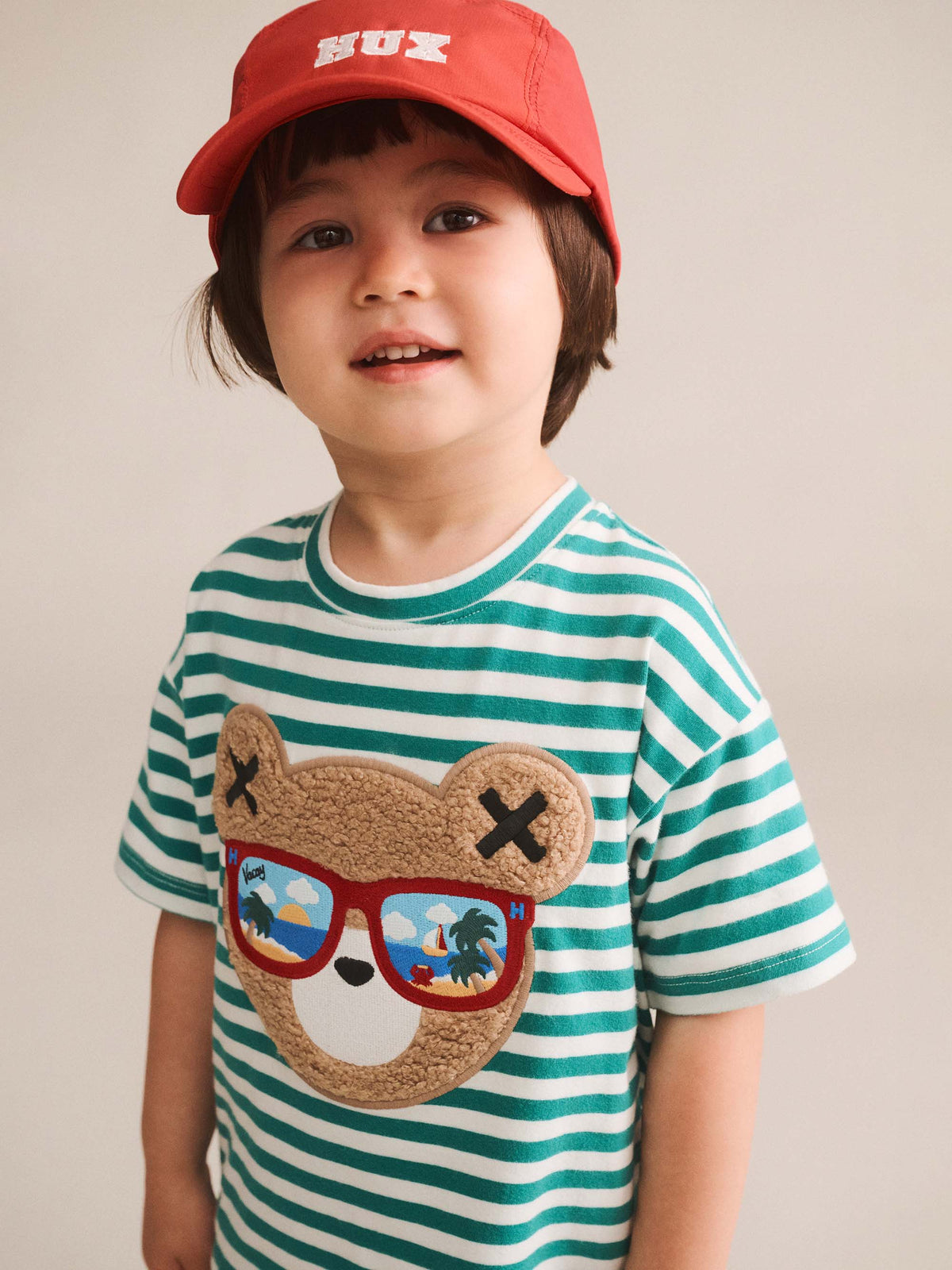 HUXBABY Vacay Hux Slouchy Tee in VINTAGE GREEN/ALMOND MILK