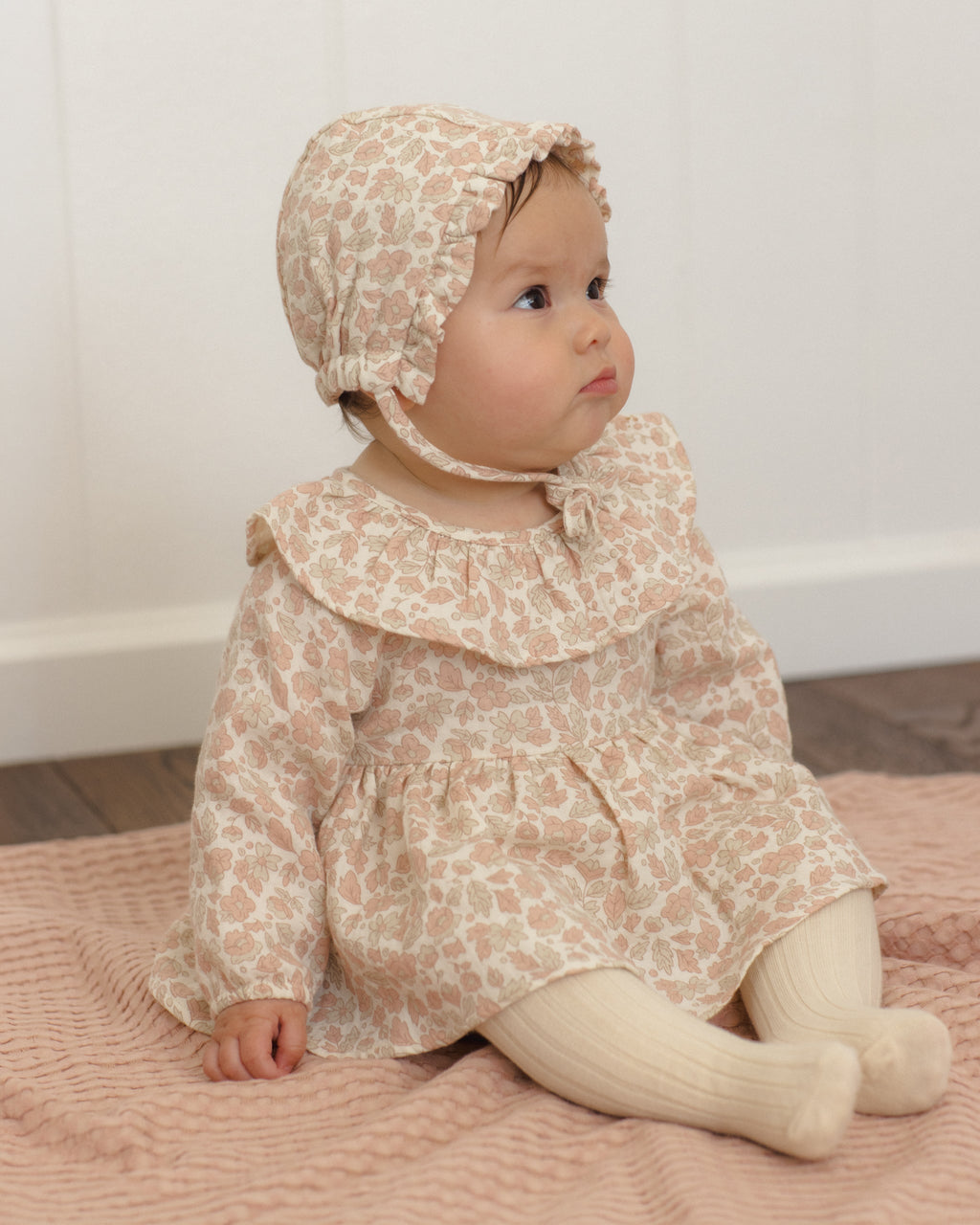 Quincy Mae Thalia Romper Pink Blossom in IVORY
