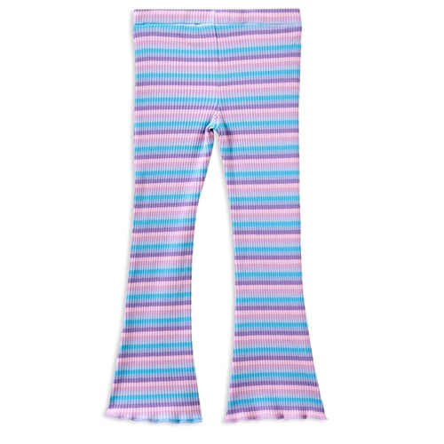 Milky - Lilac Stripe Rib Flared Legging (MS25)