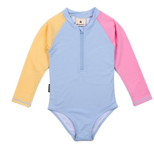 Crywolf - Long Sleeve Swimsuit - Pop Colourblock (Lucky Days)