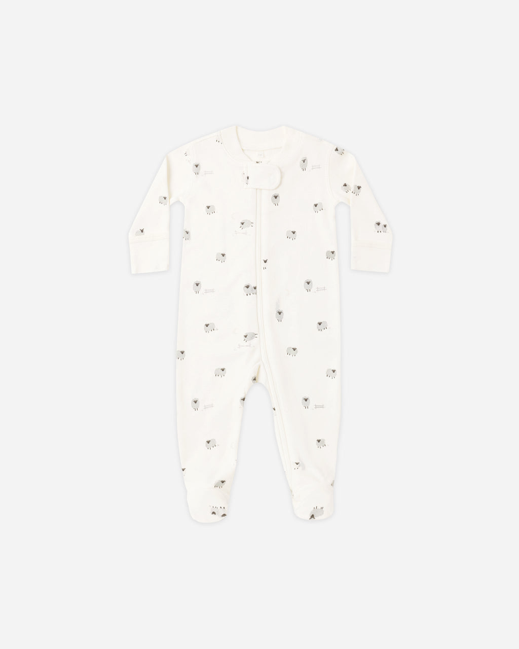 Quincy Mae Zip Long Sleeve Sleeper Footie Sheep in IVORY