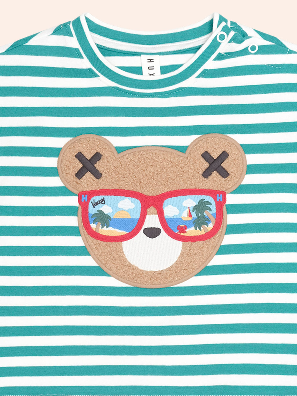 HUXBABY Vacay Hux Slouchy Tee in VINTAGE GREEN/ALMOND MILK
