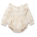 Aster & Oak - Beige Plaid Bubble Romper