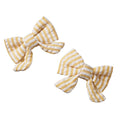 Nature Baby - Bow Hair Clip 2 Pack - Golden Stripe (NBSS25)