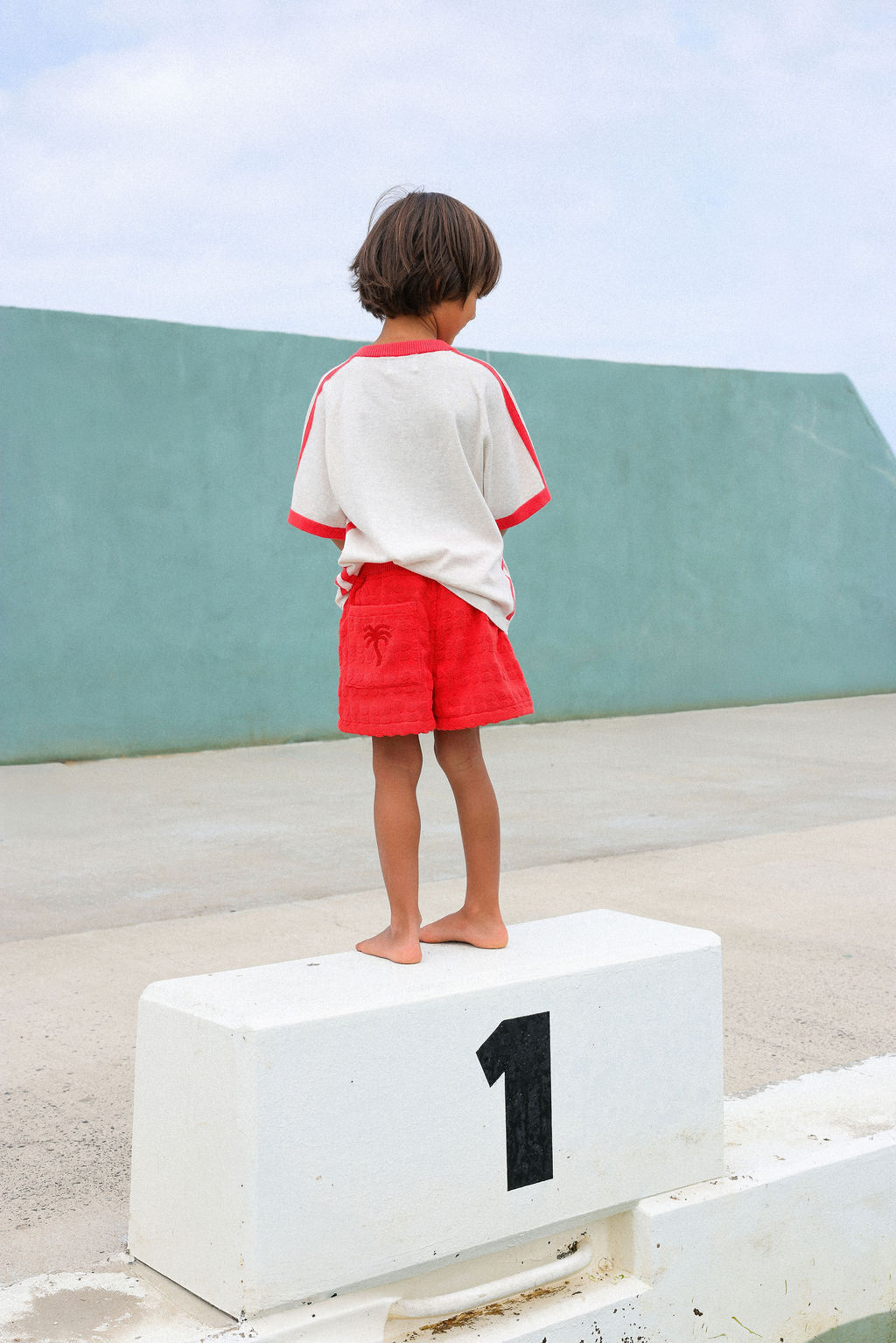 Grown Bubble Terry Towelling Shorts - Fiesta in Single