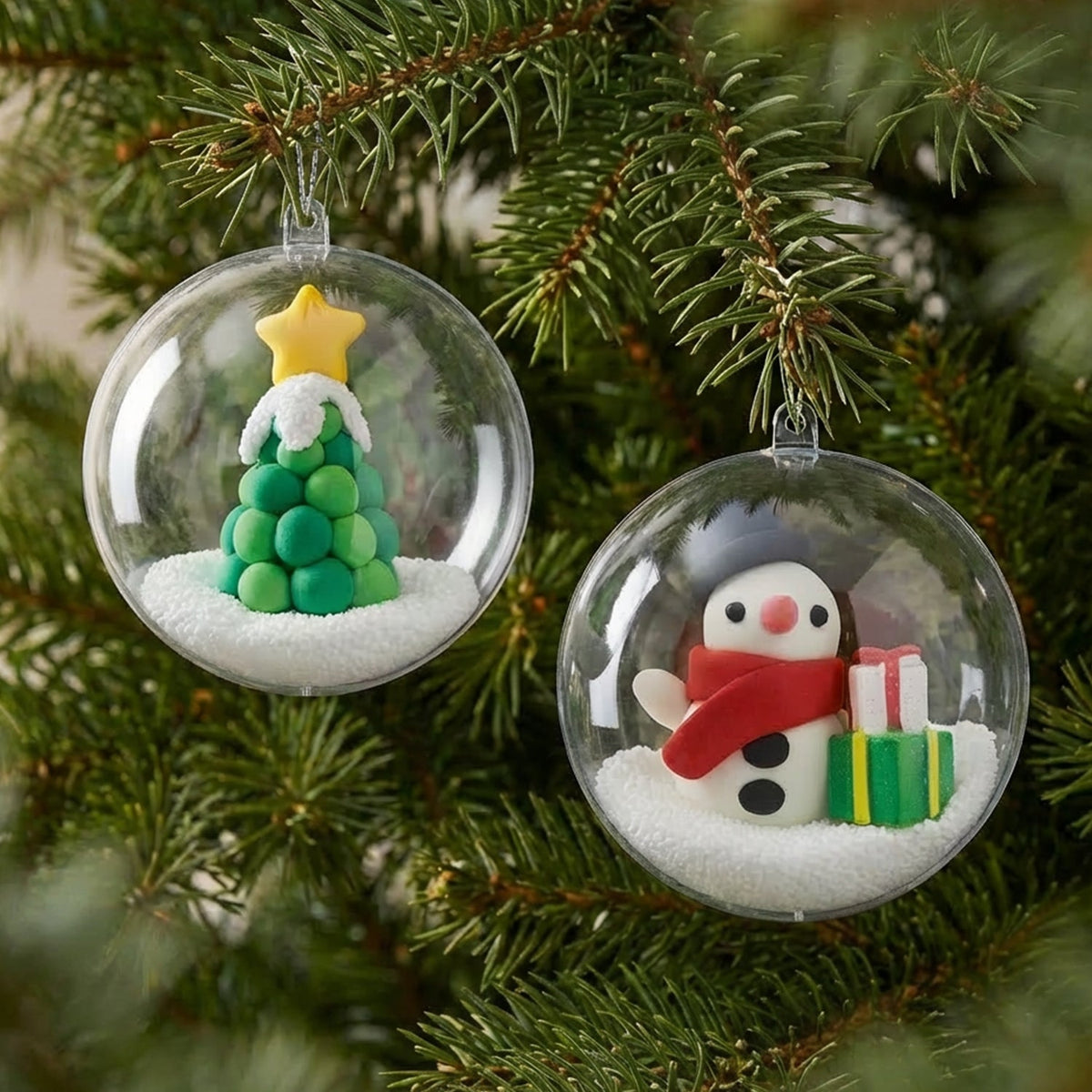 Tiger Tribe Clay Craft - Ornament Kit - Snowman & Tree in Single
