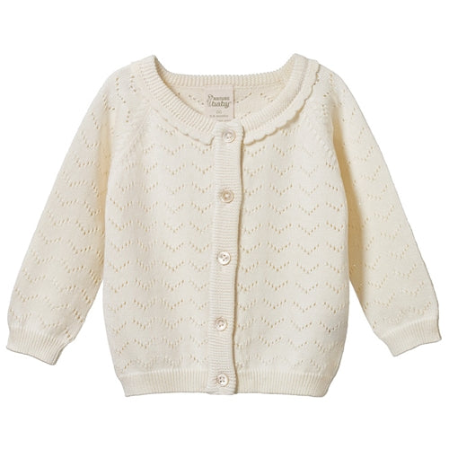 Nature Baby - Piper Cardigan - Natural Pointelle (NBSS25)