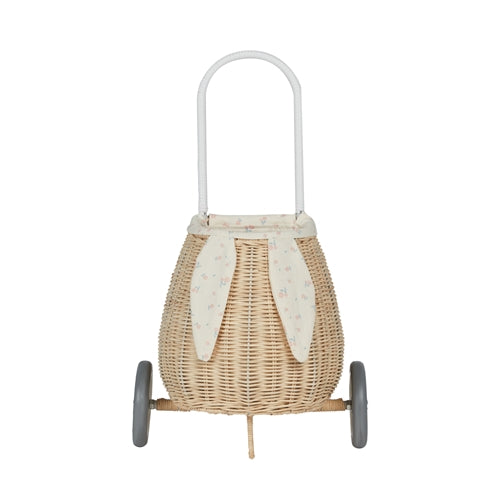 Olli Ella - Rattan Bunny Luggy with lining - Pansy (E24)