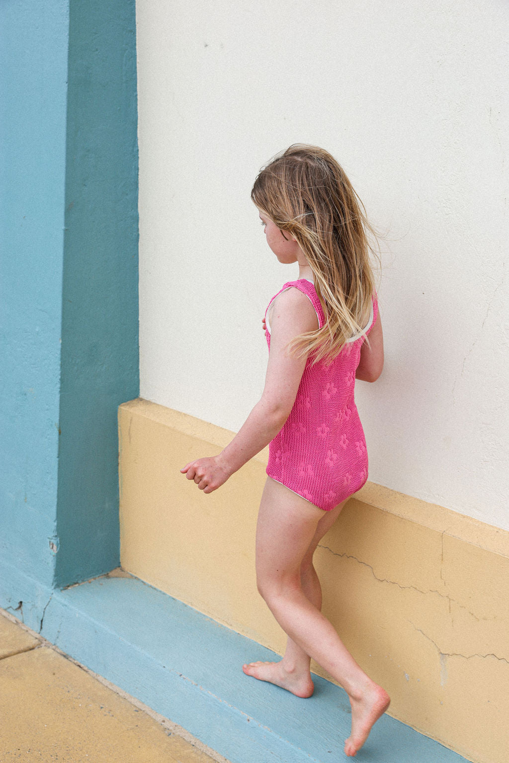 Grown Ribbed Posy Swim Suit - Berry in Single