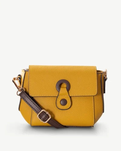 Sassy Duck Beetle Leather Cross Body Bag Yellow