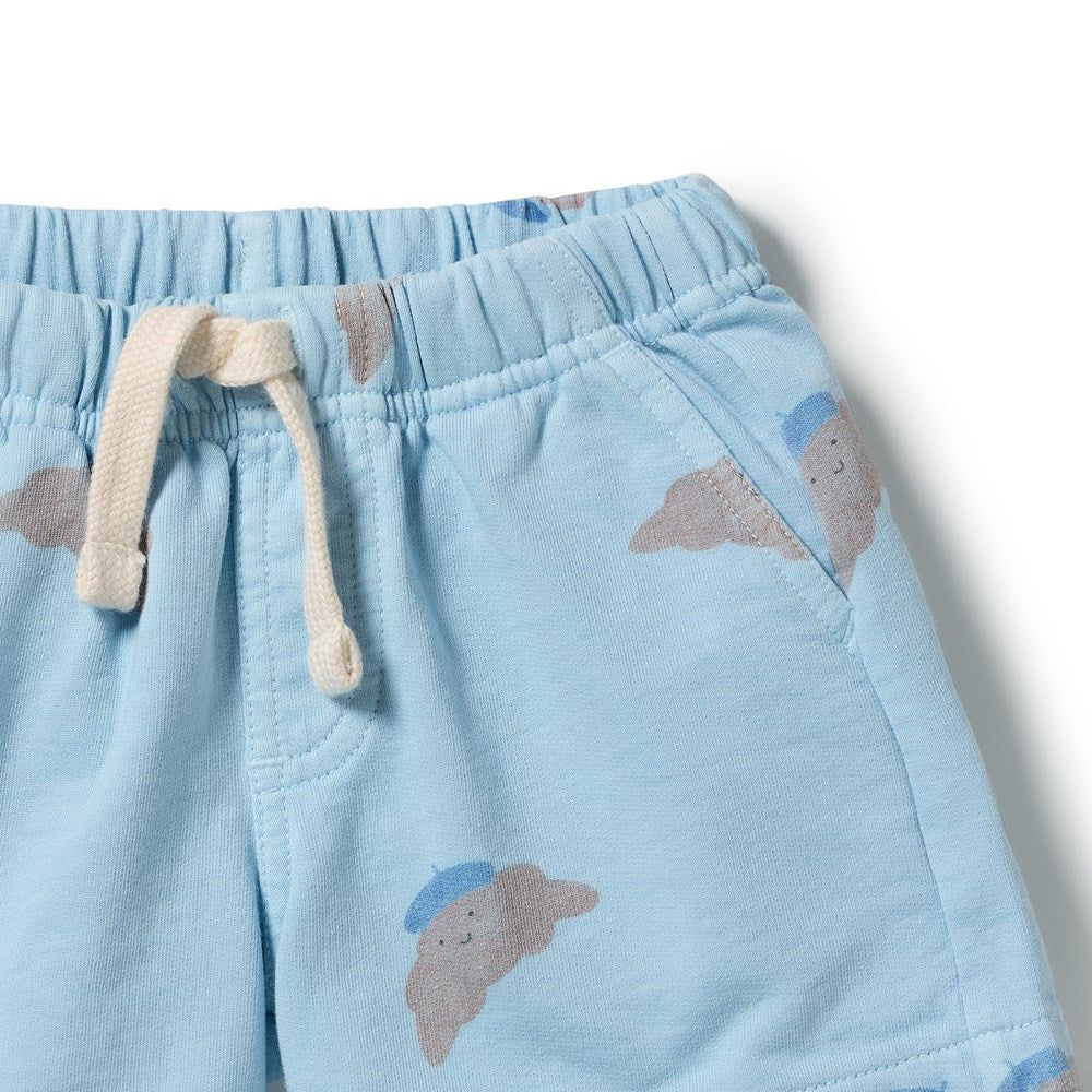 Wilson and Frenchy Little Croissant Organic Garment Dyed Sweat Long Short in Little Croissant