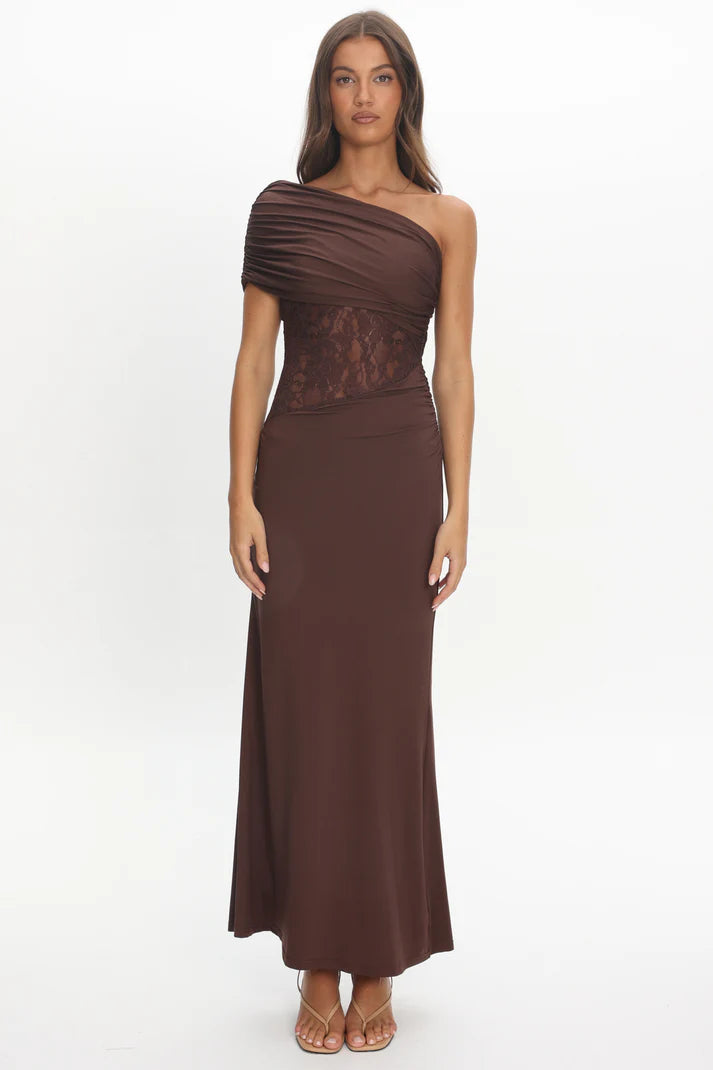 Lily Whyt - Midi Lace Insert Dress