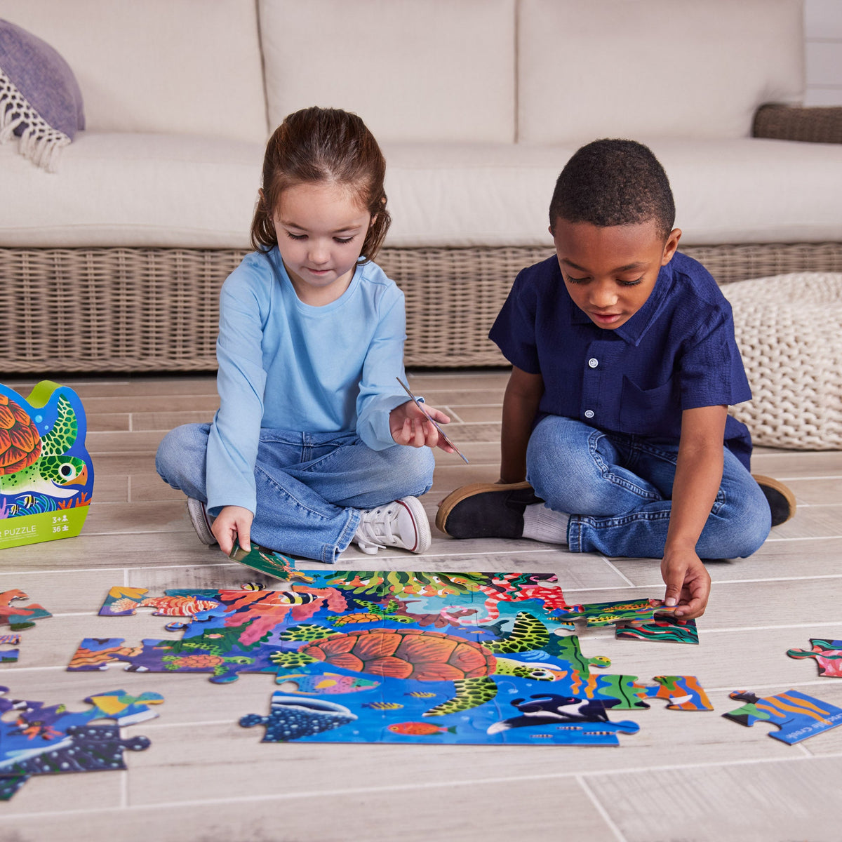 Crocodile Creek Classic Floor Puzzle 36 pc - Sea Turtle in Single