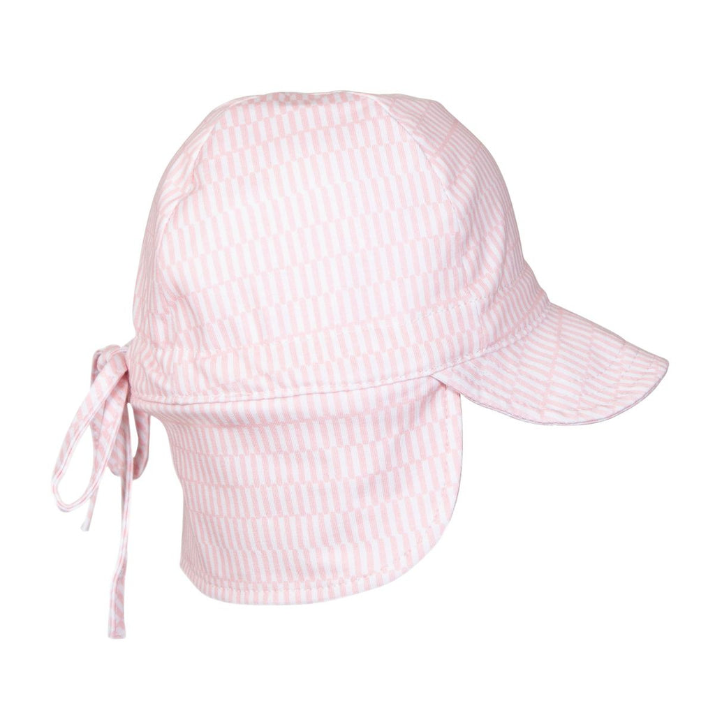 Acorn Kids Pink Sprinkle Soft Jersey Flap Cap in Pink and Cream