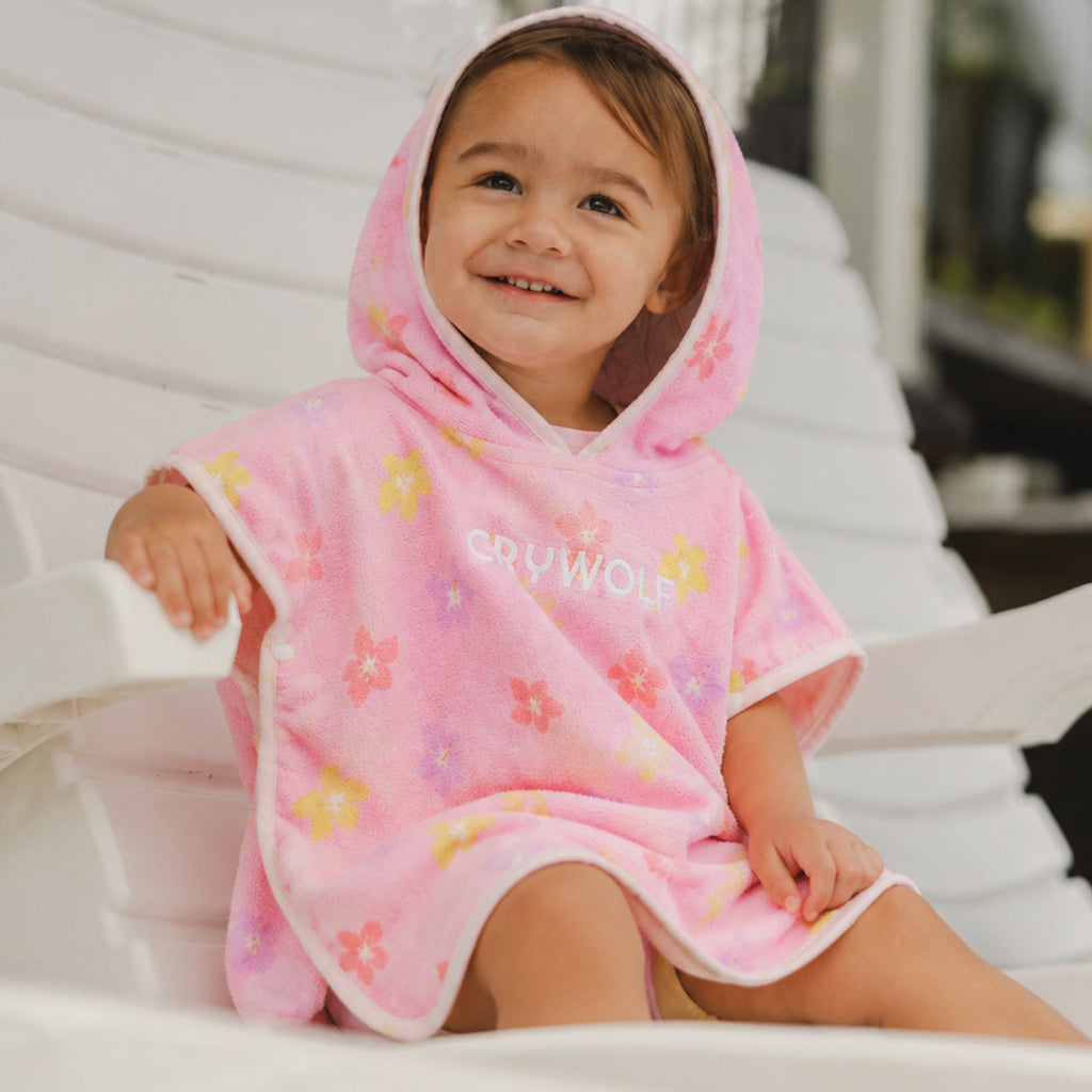 Crywolf BABY HOODED TOWEL Hibiscus Bloom in Single