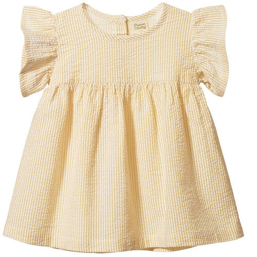 Nature Baby - Bonnie Dress - Golden Stripe (NBSS25)