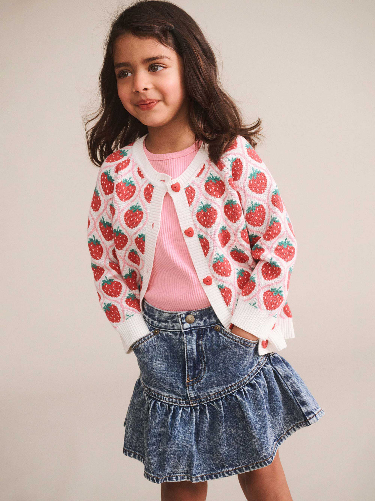 HUXBABY DREAMY DENIM TIERED SKIRT in DENIM