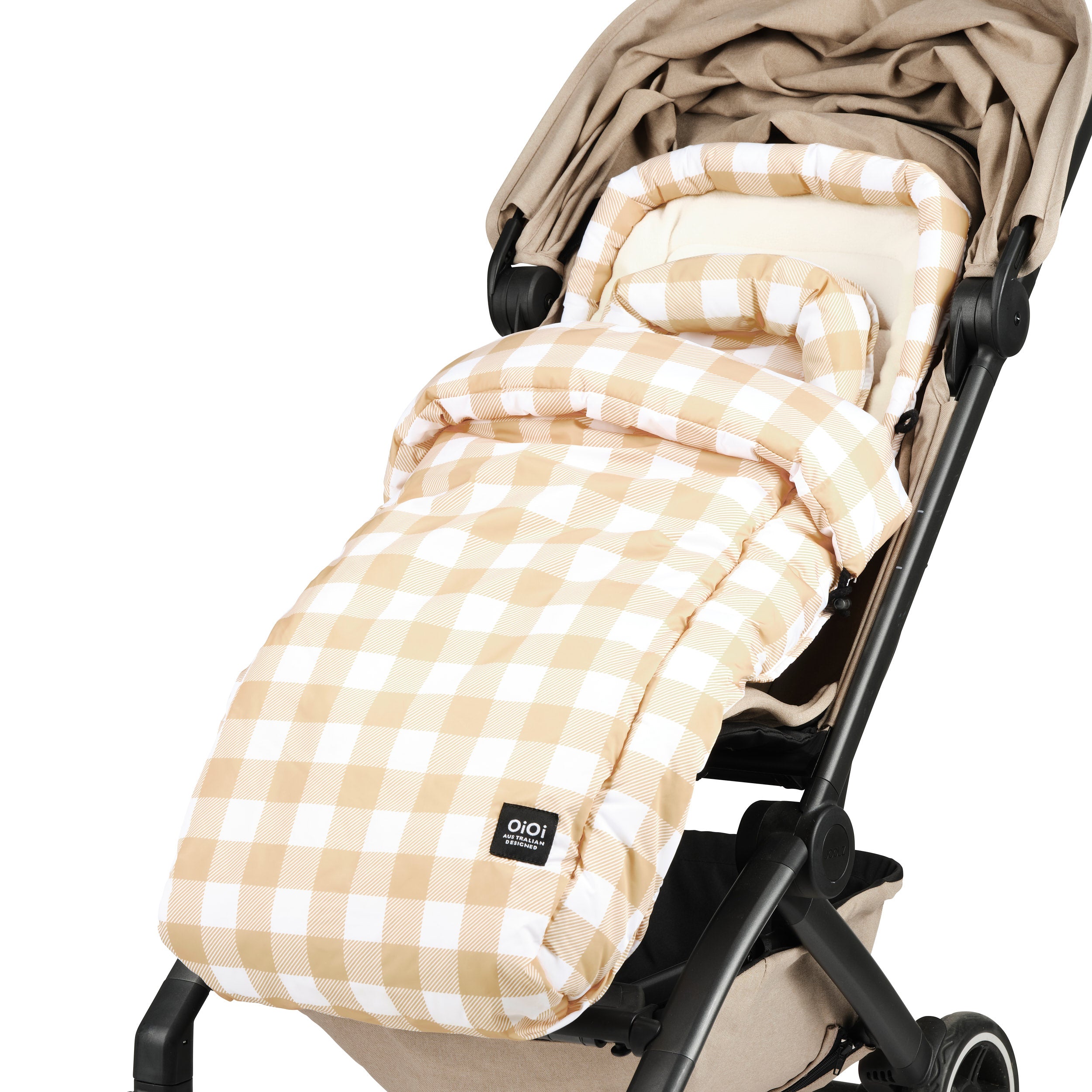 OIOI - 4-in-1 Convertible Fotmuff - Beige Gingham