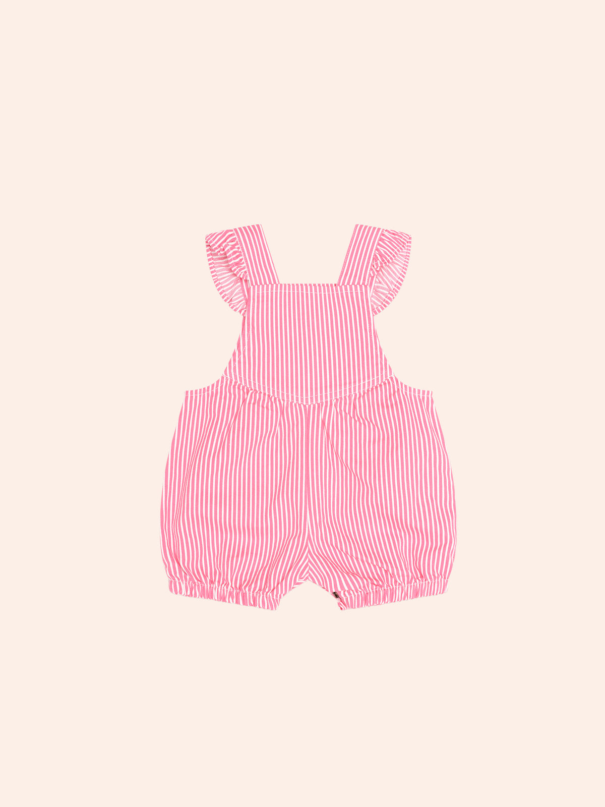 HUXBABY STRAWBERRY EMB STRIPE PLAYSUIT in HONEYSUCKLE / ALMOND MILK