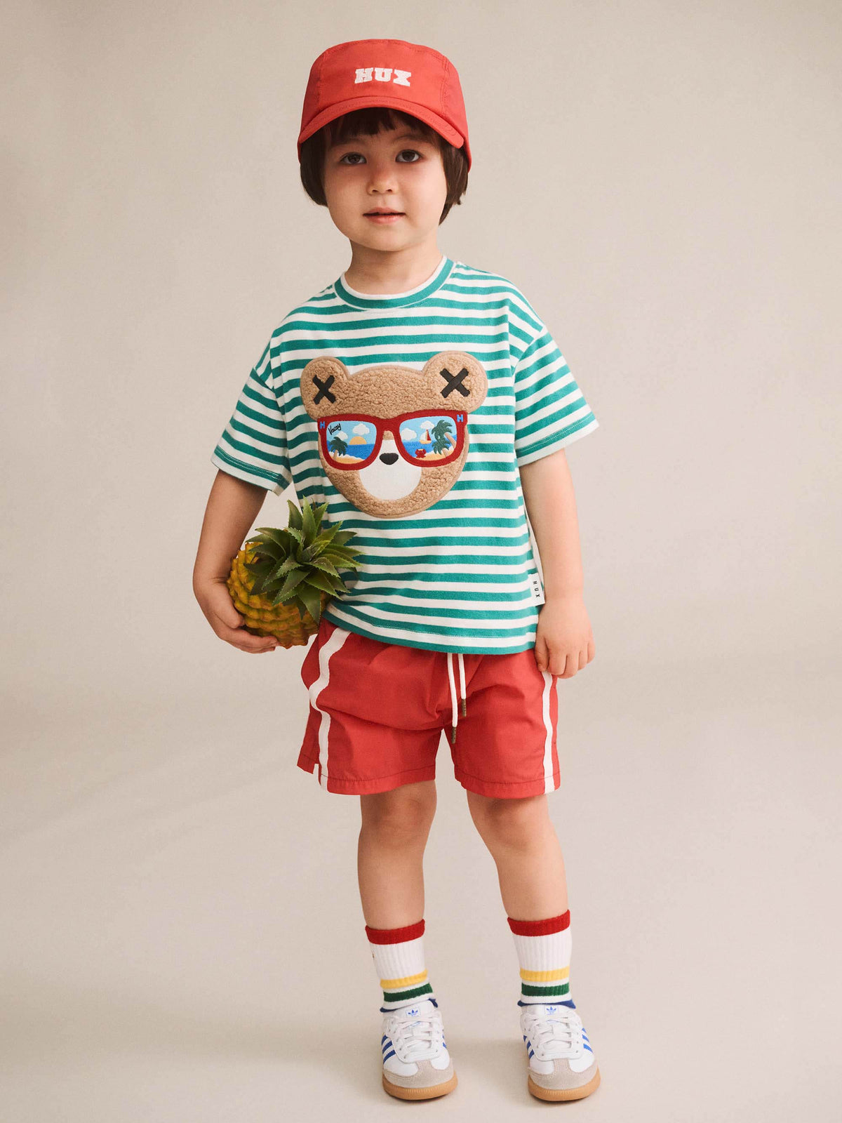 HUXBABY Vacay Hux Slouchy Tee in VINTAGE GREEN/ALMOND MILK