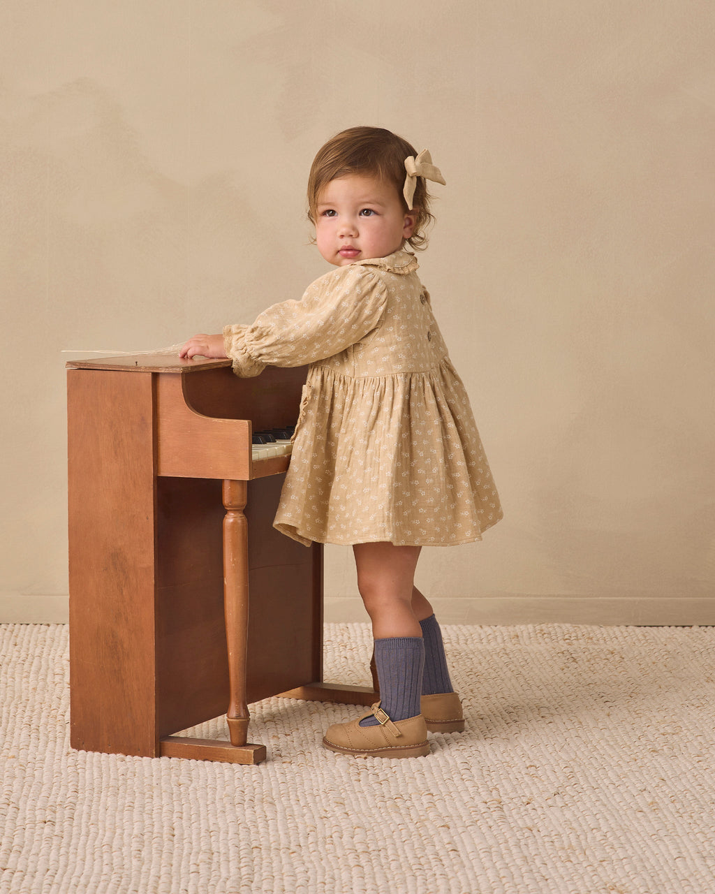 Quincy Mae Marisol Dress Butterscotch Floral in BUTTERSCOTCH