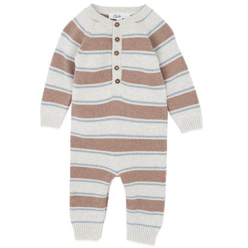 Bebe - Alvin Stripe Organic Knitted Romper (NB-1)