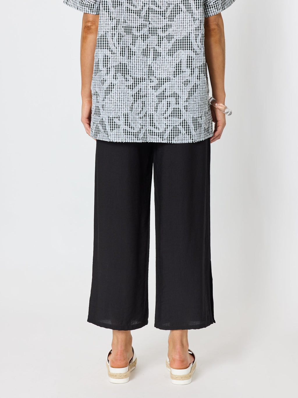 Clarity Essential Button Wide Leg Pant  - Black in Black
