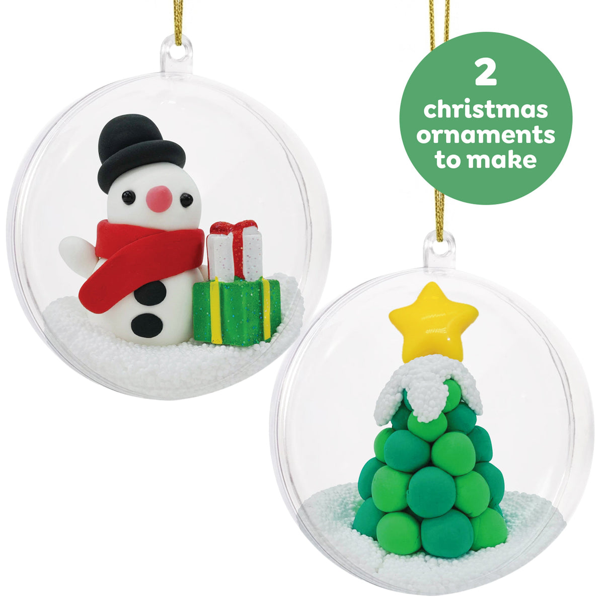 Tiger Tribe Clay Craft - Ornament Kit - Snowman & Tree in Single