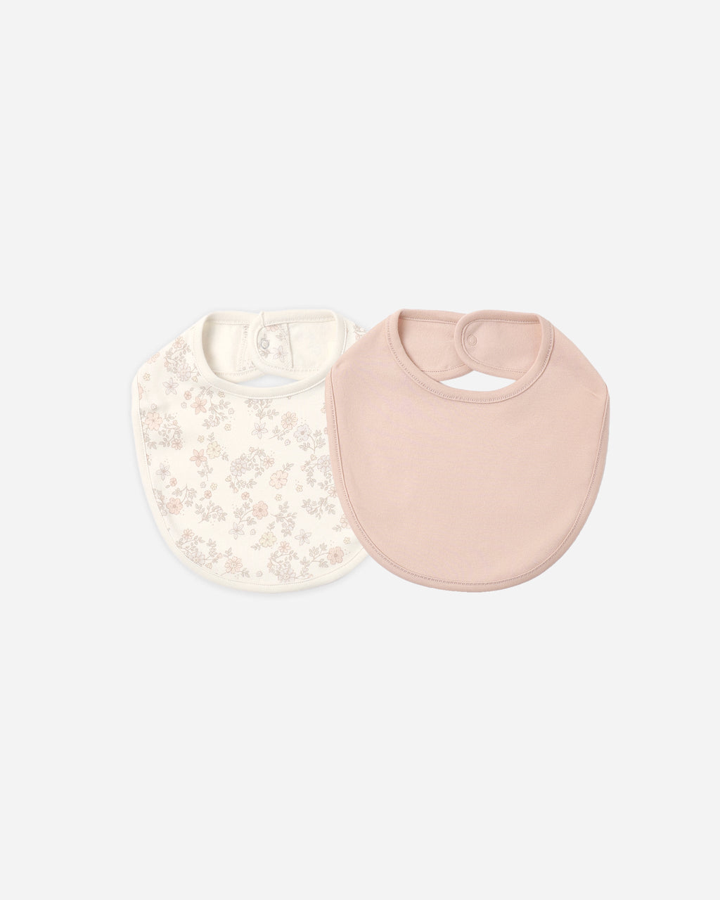 Quincy Mae Jersey Snap Bib, 2 Pack Floral Vine, Dusty Rose in DUSTY-ROSE