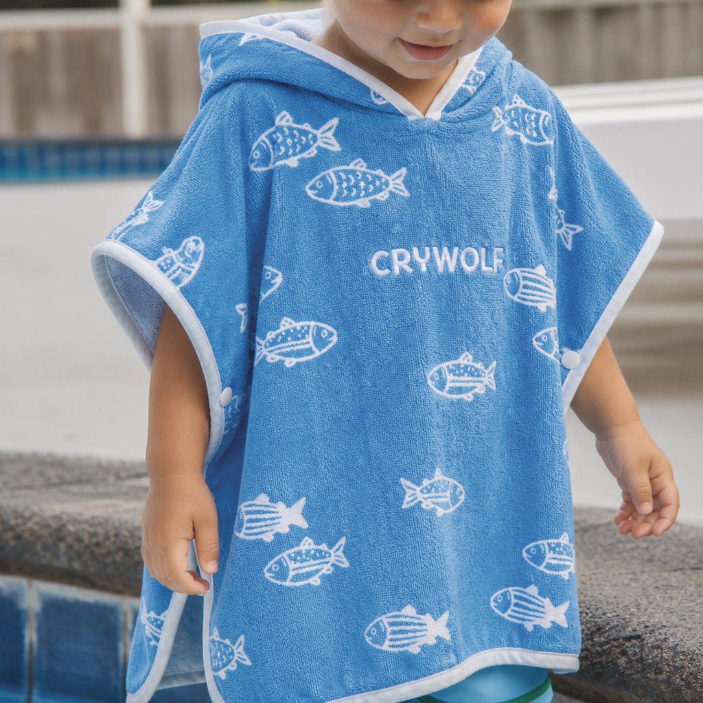 Crywolf BABY HOODED TOWEL Fish School in Single