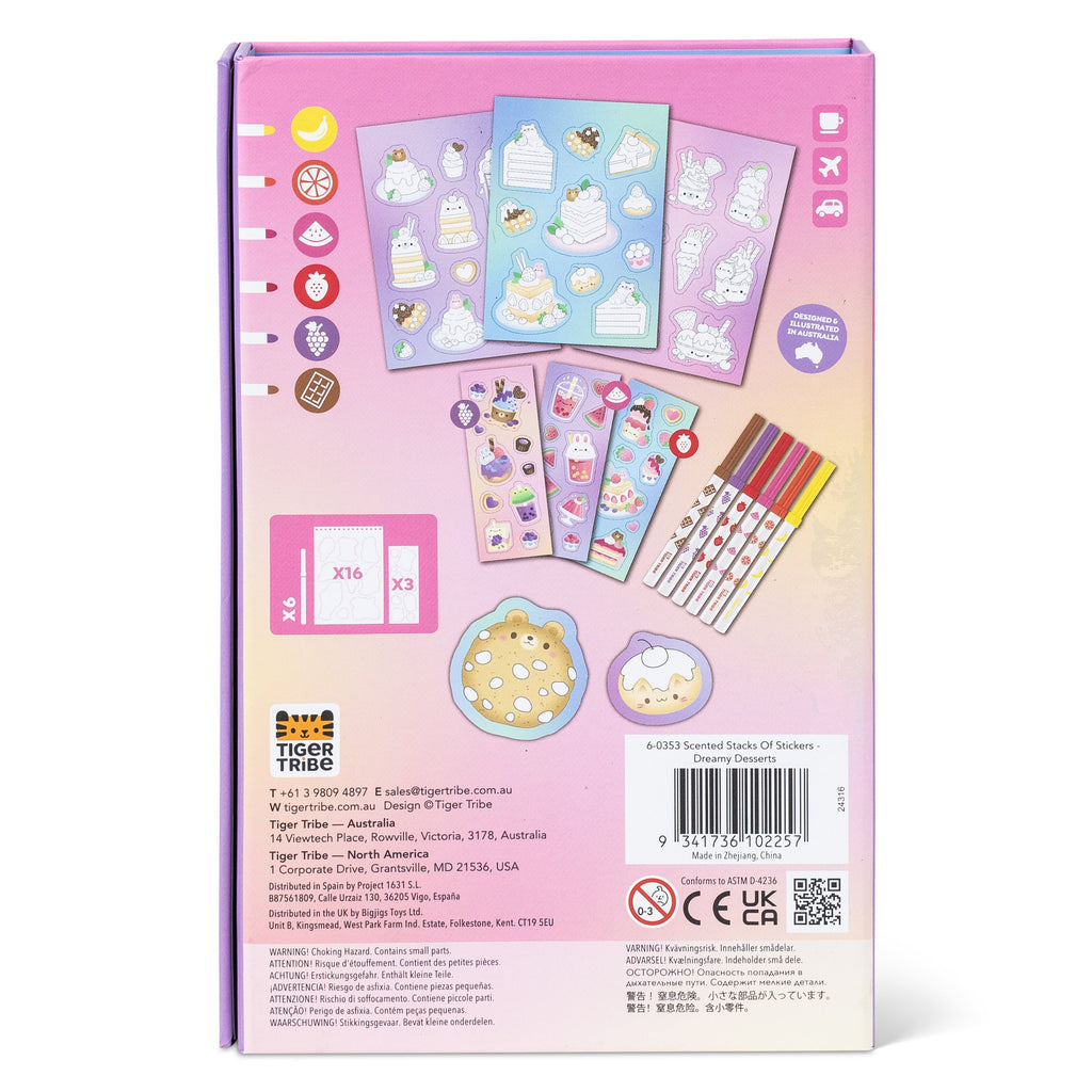Tiger Tribe Scented Stacks Of Stickers - Dreamy Desserts in Single