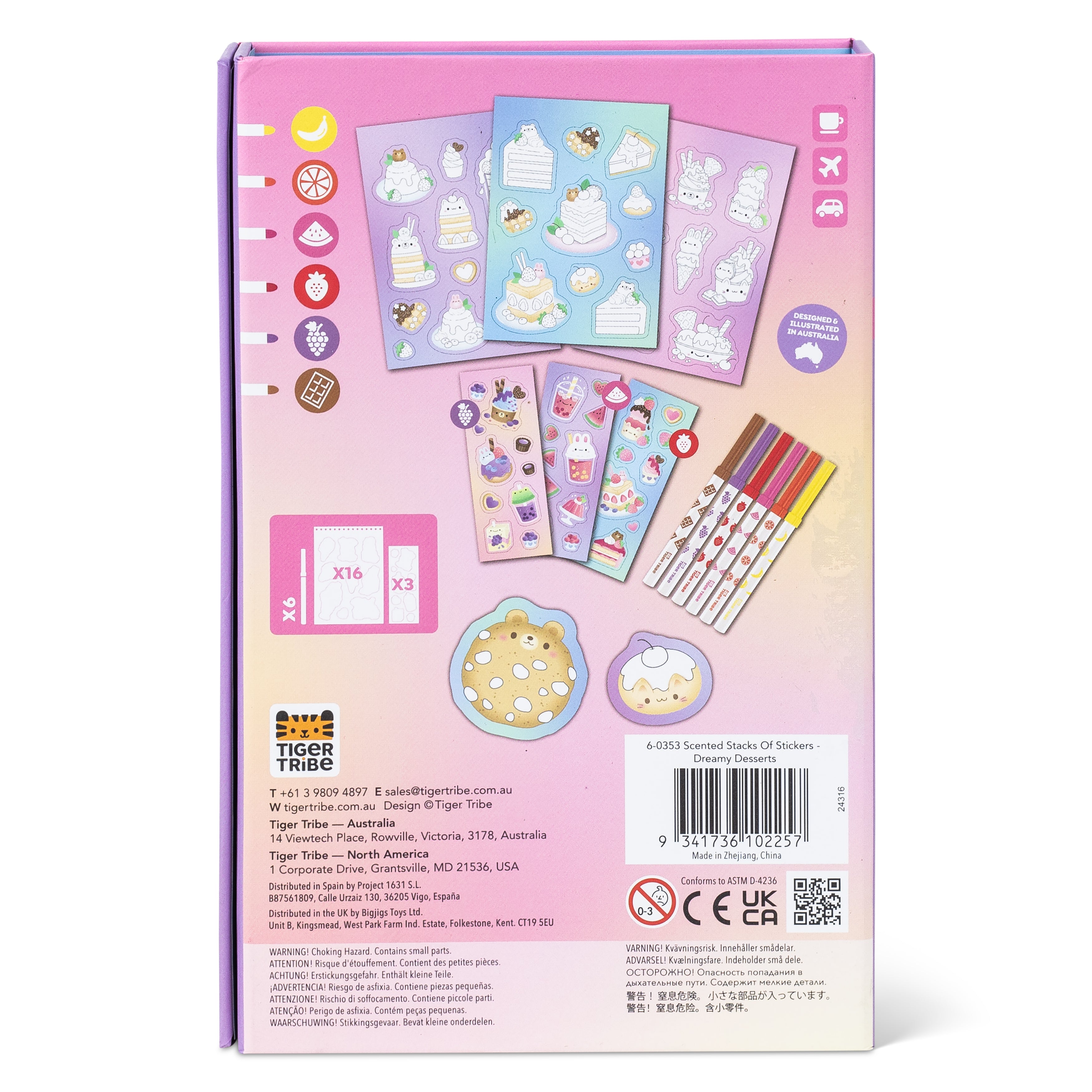 Tiger Tribe Scented Stacks Of Stickers - Dreamy Desserts in Single