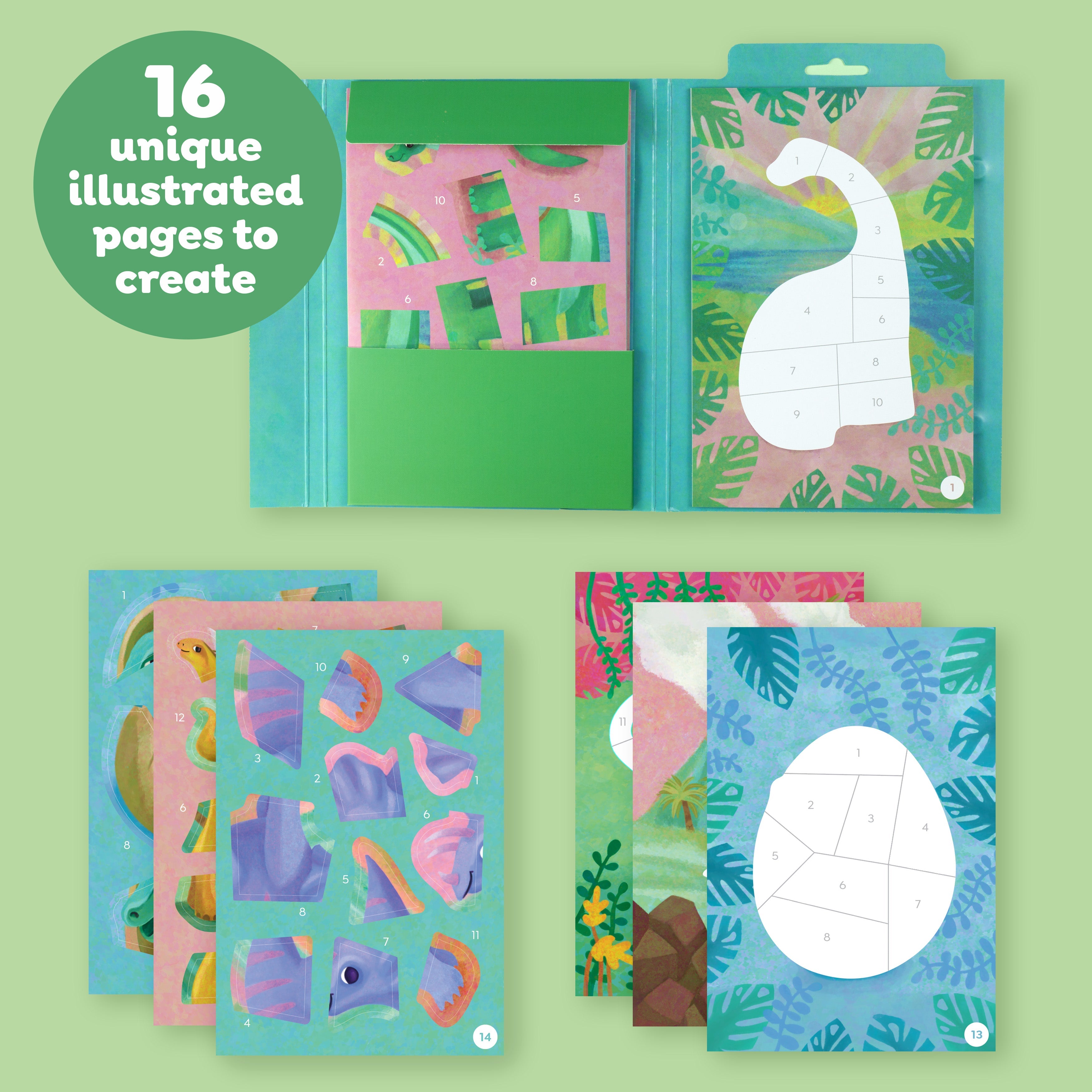Tiger Tribe Sticker By Numbers - Dinosaurs in Single