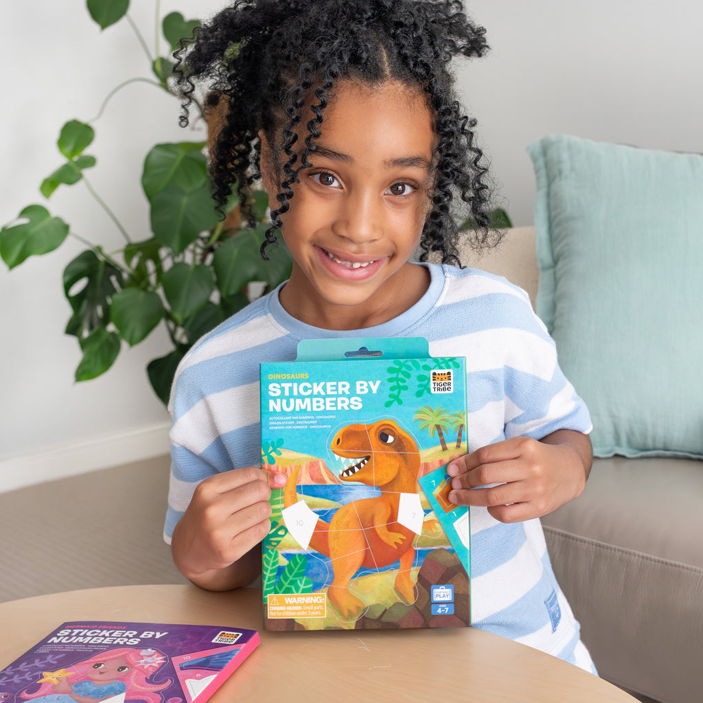 Tiger Tribe Sticker By Numbers - Dinosaurs in Single