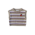 Grown Organic Stripe Apple Knit Vest - Oatmilk in Single