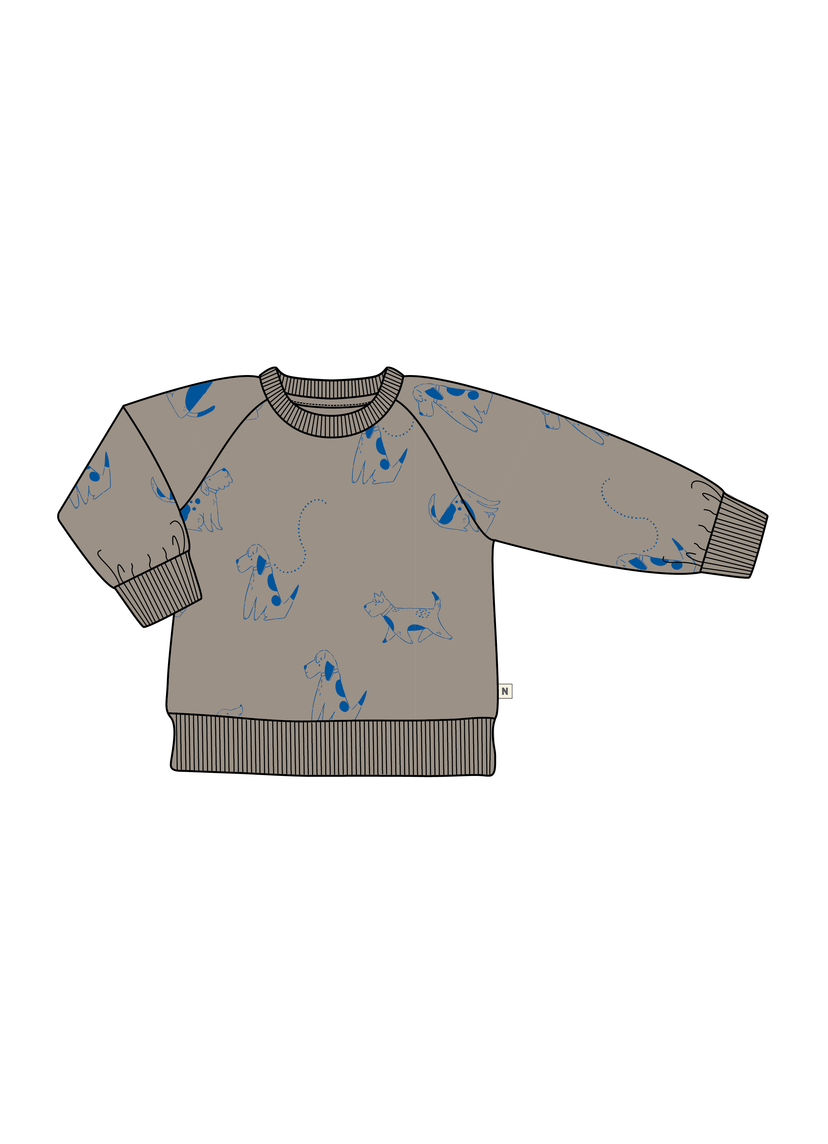 Nature Baby Emerson Sweater in Dog Walks Print